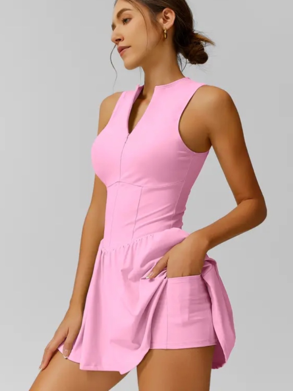 TIMEOFF SPORTS Women's sleeveless zippered sports dress Size Large